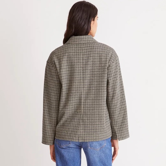 Madewell Oversized Knit Blazer in Green Houndstooth - Size XXS - Picture 5 of 15